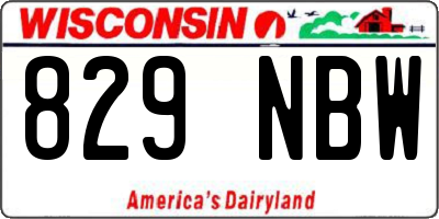 WI license plate 829NBW