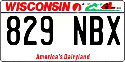 WI license plate 829NBX