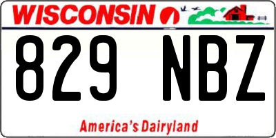 WI license plate 829NBZ