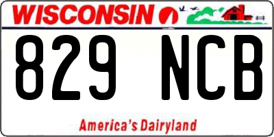 WI license plate 829NCB