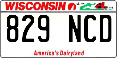 WI license plate 829NCD