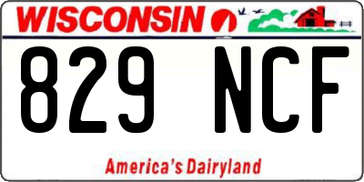 WI license plate 829NCF