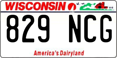 WI license plate 829NCG