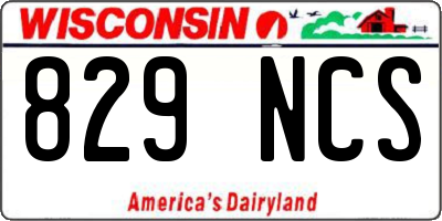 WI license plate 829NCS
