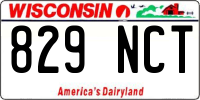 WI license plate 829NCT
