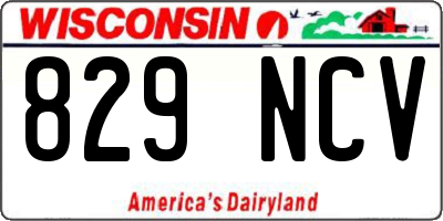 WI license plate 829NCV