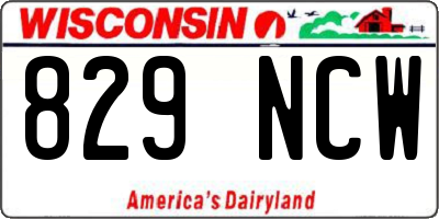 WI license plate 829NCW