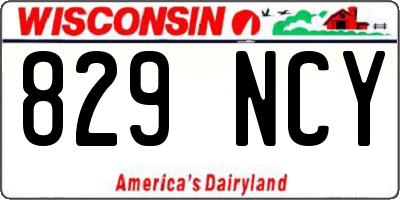 WI license plate 829NCY