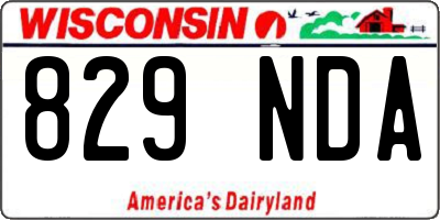 WI license plate 829NDA