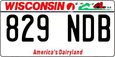 WI license plate 829NDB