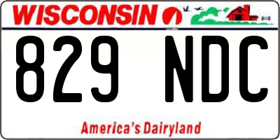WI license plate 829NDC