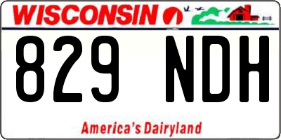 WI license plate 829NDH