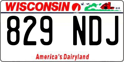 WI license plate 829NDJ