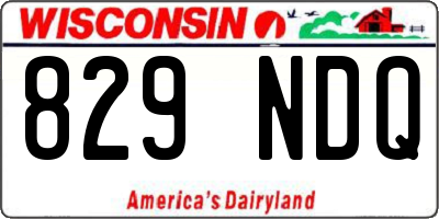 WI license plate 829NDQ