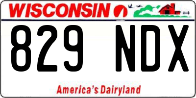 WI license plate 829NDX