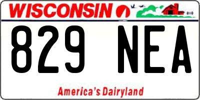 WI license plate 829NEA