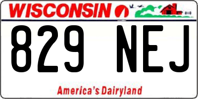 WI license plate 829NEJ