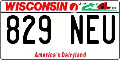WI license plate 829NEU