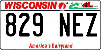 WI license plate 829NEZ