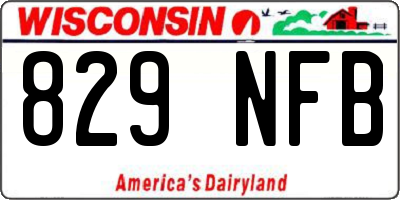 WI license plate 829NFB