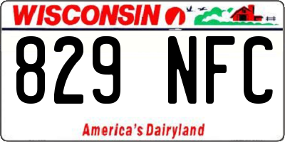 WI license plate 829NFC