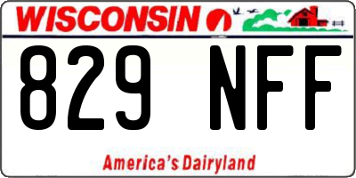 WI license plate 829NFF