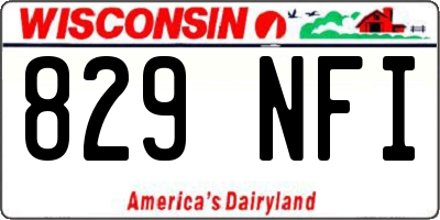WI license plate 829NFI