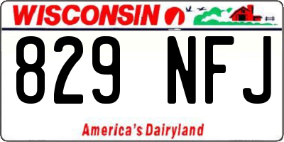WI license plate 829NFJ