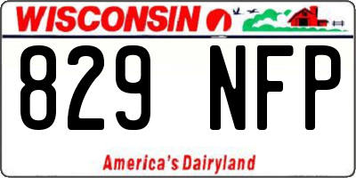 WI license plate 829NFP