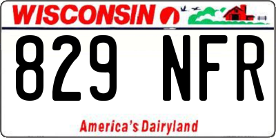 WI license plate 829NFR