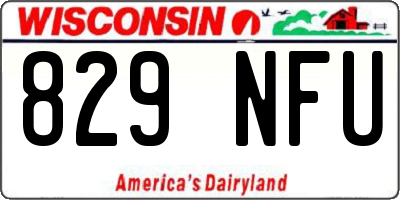 WI license plate 829NFU