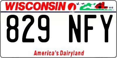 WI license plate 829NFY