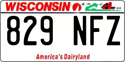 WI license plate 829NFZ