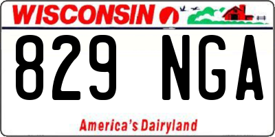 WI license plate 829NGA
