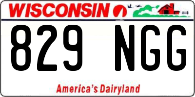 WI license plate 829NGG