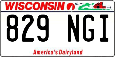 WI license plate 829NGI