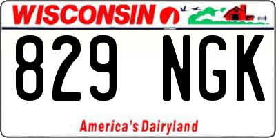 WI license plate 829NGK