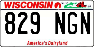 WI license plate 829NGN