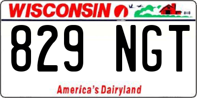 WI license plate 829NGT