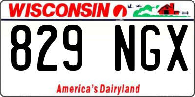 WI license plate 829NGX