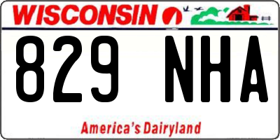 WI license plate 829NHA