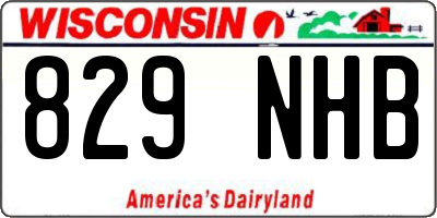 WI license plate 829NHB
