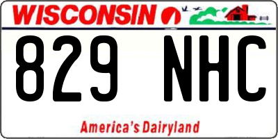WI license plate 829NHC