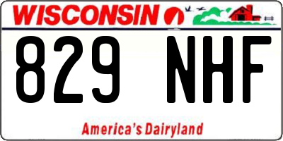 WI license plate 829NHF