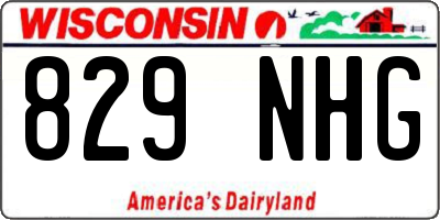 WI license plate 829NHG