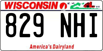WI license plate 829NHI