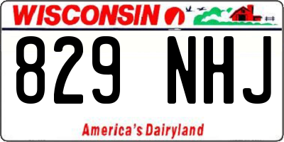 WI license plate 829NHJ