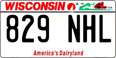 WI license plate 829NHL