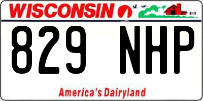 WI license plate 829NHP