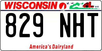 WI license plate 829NHT